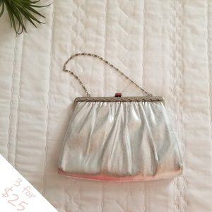 Harry Levine HL USA 1950s Vintage Silver Clutch